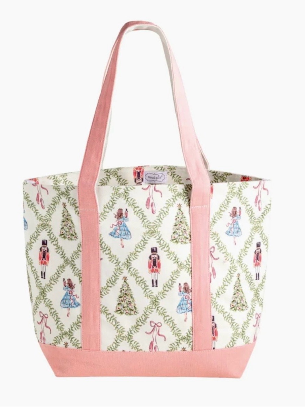 Mud Pie Pink Holiday Nutcracker Tote